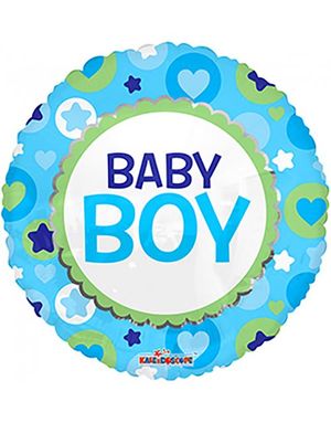Baby Boy - Rund Folieballong 46 cm