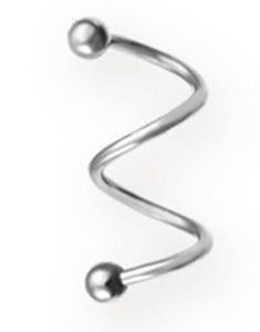 Dual Curve 1.2 x 14 mm - Silverfärgad Ögonbrynspiercing