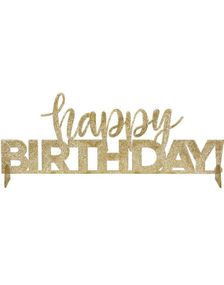 Gull Glitrende Akryl Centerpiece - Happy Birthday