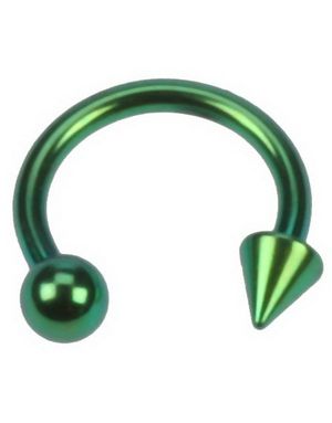 Rund med Ball & Spike - 1.2 x 8 mm Grön Ögonbrynspiercing