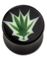 Svart Piercing Plugg med Weed Motiv