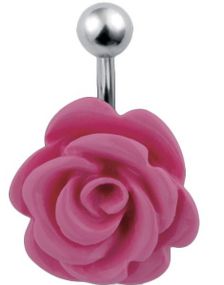 Navelpiercing med Utformad Rosa Ros