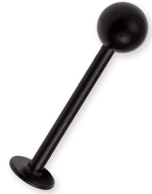 Svart PVD Labret med Rund Kula