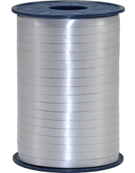 500 meter Silverfärgat Ballongsnöre / Presentband - 5 mm Brett