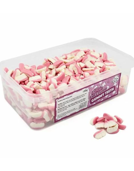 600 stk Sweetshop Gummy Teeth - Låda med Skumtennar 1,02 kg