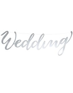 Wedding - Silverfärgad Bokstavsbanner med Tråd 44 cm