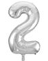 JUMBO Silverfärgade Sifferballonger 0-9 - 86 cm