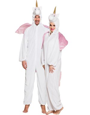 Enhörningsdräkt i Plysch med Huva (Unisex)