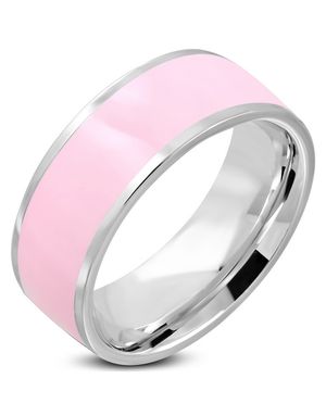 Barbie Girl – Silverfärgad Stålring med Rosa Band