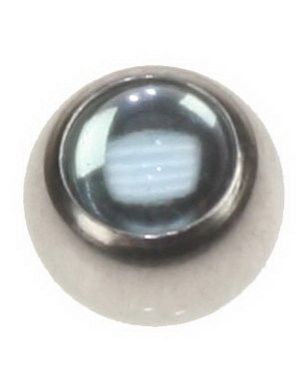 Stålkula med LjjusBlå Pärla Sten - 6 mm Kula till 1,6 mm Stång