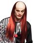 Killer Clown - Lang Rød Parykk med Skallet Panne