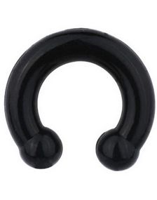 Horseshoe - Svart Öronpiercing i Silikon