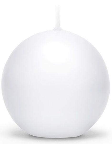 Vitt Kulformat Stearinljus 8 cm
