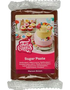Funcakes Fondant - Maroon Brown / Rødbrun 250 gram