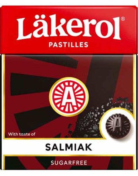 1 st Läkerol Sockerfri Salmiak / Sockerfria pastiller med Salmiakk smak 25 gram