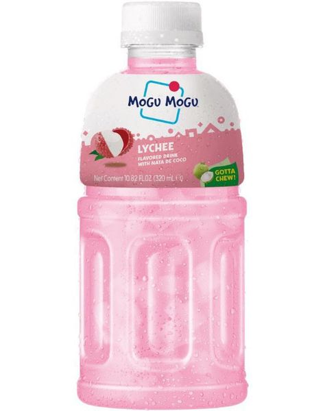 Mogu Mogu Nata De Coco Lychee - Litchijuice med Kokosgelebiter 320 ml (Thailand)