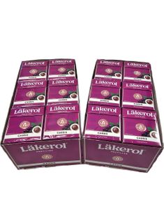 48 stk Läkerol Sugarfree Cassis / Sukkerfrie Pastiller med Solbærsmak - Hel Eske 1200 gram