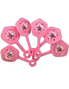 6 st Rosa Skallror 6,5 cm