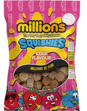 Millions Squishies - Sukrede Vingummibiter med Colasmak 120 gram