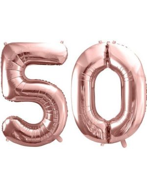50 års ballonger - 35 cm roséguld