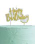 Happy Birthday Tårtljus med Guldfärgad Text - Plocka och Mixa