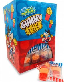 100 stk Crazy Candy Factory Gummy Fries - Vingummi Pommes Frites - Hel Eske
