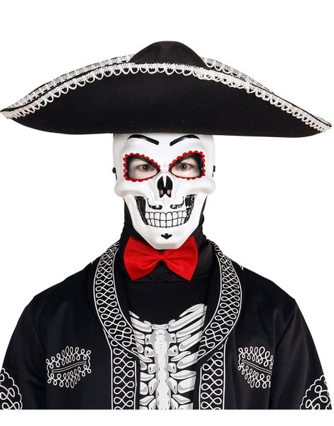 Vit Day of the Dead Mask i Hårdplast