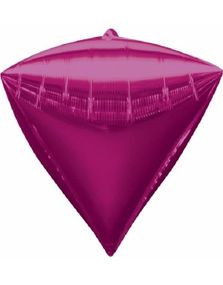 3 stk Rosa Metallisk Diamondz Folieballong 50x38 cm
