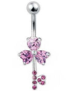 Special Love Key Pink - Navelpiercing i Äkta Silver