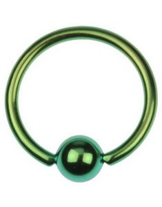 Metallic Grön Ball Closure Ring Piercing