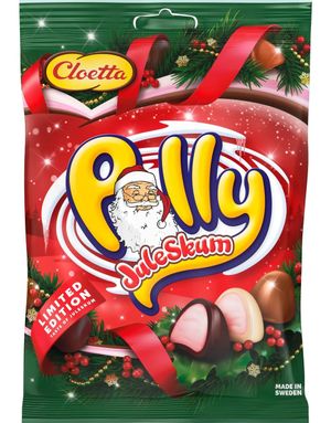 Polly Juleskum - Skumgodteri Dekket i Hvit, Mørk og Melkesjokolade 300 gram