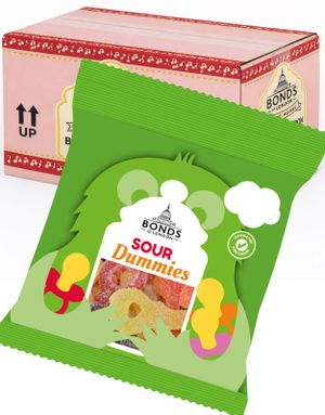 20 stk Sour Dummies - Bonds of London - Hel Eske 1 kg (UK)
