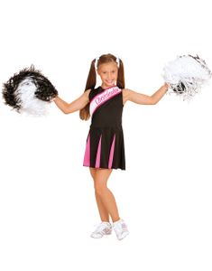 Svart Cheerleader Maskeradklänning (Barn)