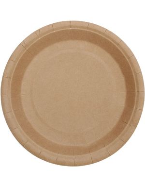 10 st Miljövänliga Komposterbara Kraft Papperstallrikar 22 cm