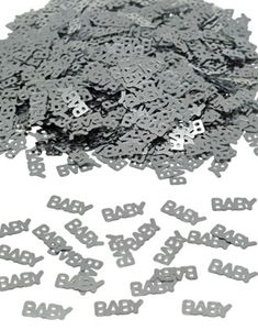 Silverfärgat Baby Bordskonfetti