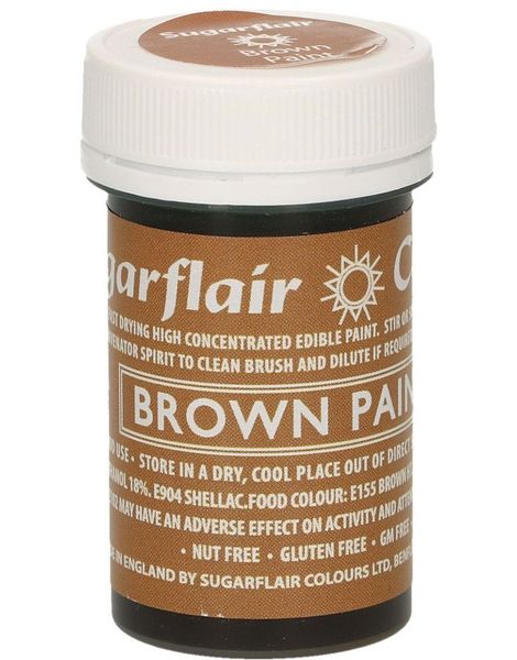 SugarFlair Brun Spiselig Maling - 20 gram