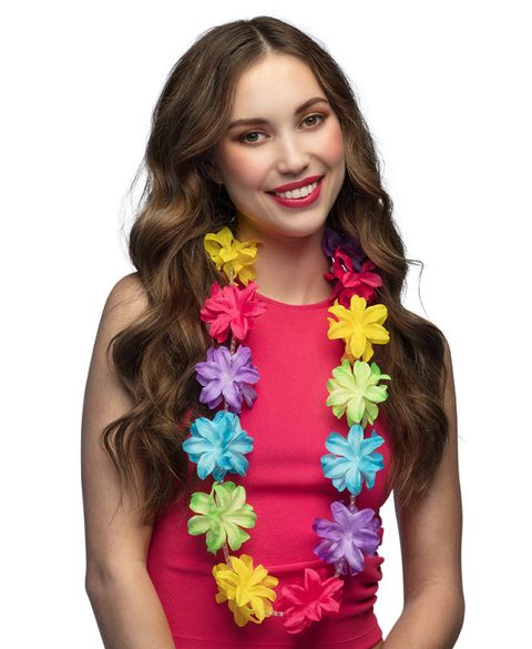 Flerfarget Hawaiikrans med Blomster