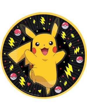 8 stk Pokémon Pikachu Papptallerkener 23 cm