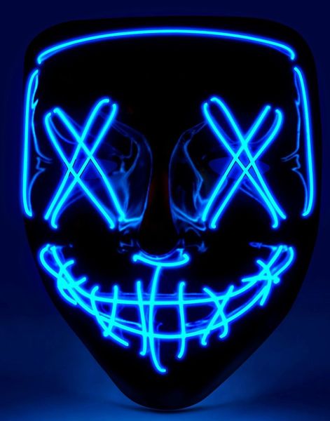 Svart Mask med Blå LED-Ljus - 3 Ljusinställningar