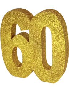 Guldfärgad Glittrande 60 År Bordsdekoration 20 cm