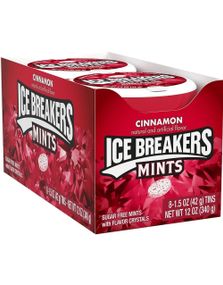 8 st Ice Breakers Mints - Sockerfri Sötsak Med Kanelsmak - Hel Låda 340 Gram (USA Import)