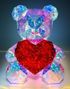 Stor Light Up Teddy med Hjerte 43 cm
