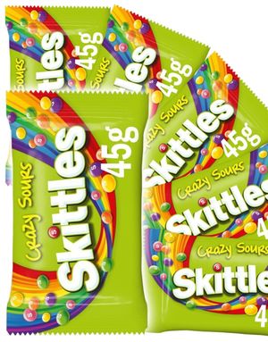 36 st Skittles Crazy Sours - Tuggtabletter Med Olika Sura Fruktsmaker - Hela Lådan 1,62 kg