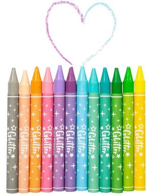 12 stk Fargestifter med Glitter i Forskjellige Farger