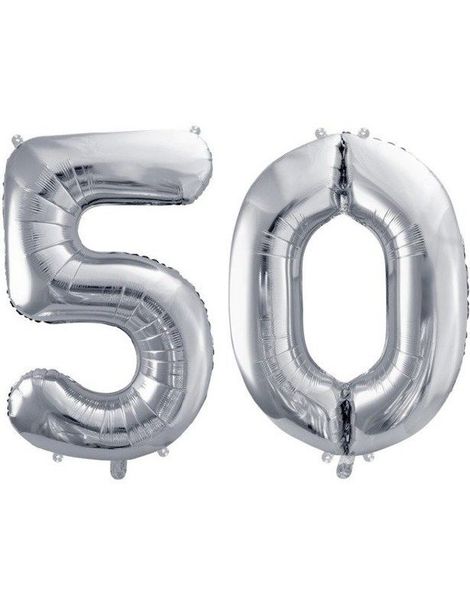 50 års ballonger - 86 cm silver