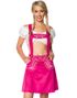 Kort A-Formad Oktoberfestskjol i Rosa med Hängslen och Broderi