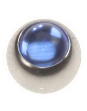 Stålkula med Blå Pärla Sten - 6 mm Kula till 1,6 mm Stång