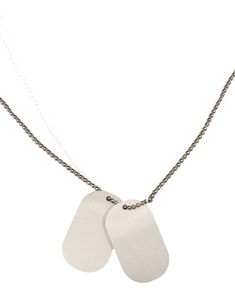 Silverfärgad Dog-Tags med Kullänk