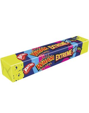 Barratt Wham Extreme Bar - Karameller med Bringebærsmak og Kjempesure Krystaller 25 gram
