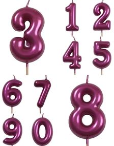 Tall 0-9 - Metallisk Rosa Kakelys 5 cm